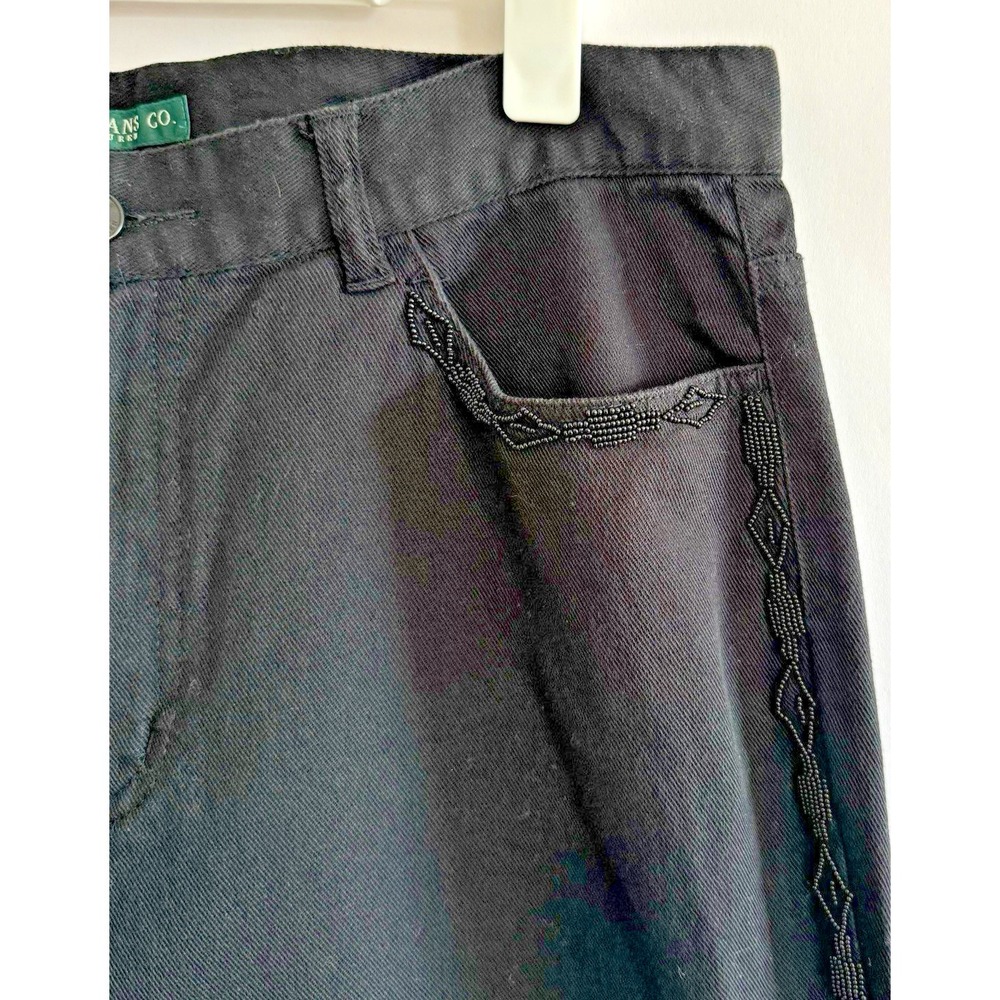 Lauren Ralph Lauren Womens Black Jeans Beaded Rodeo 14 Western Cowgirl Ranch